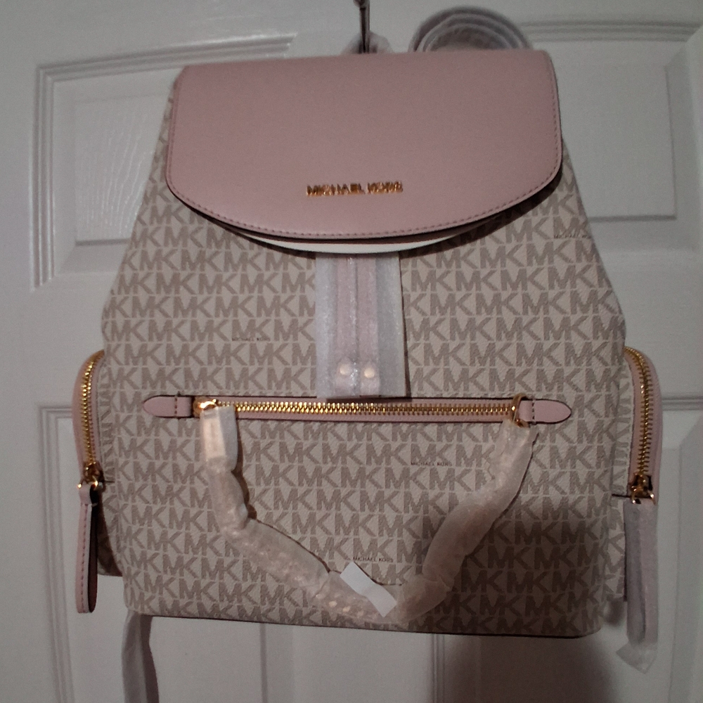 Michael Kors NWT Pink and Beige Women's Backpack
